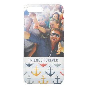 Custom Photo & Text Nautical Pattern with Anchors iPhone 8 Plus/7 Plus Case