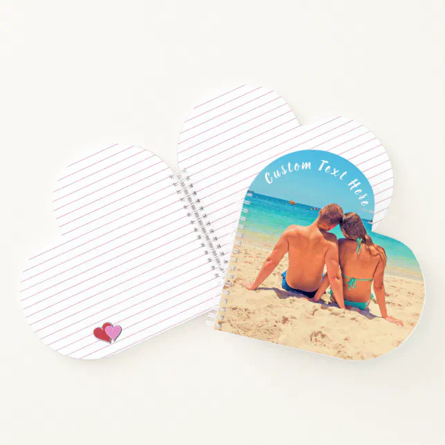 Notebook Photo Card Custom Photo Text Notebook Gift with Your Photos | Zazzle