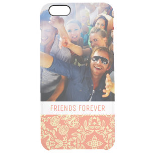 Custom Photo & Text on Vintage Background Clear iPhone 6 Plus Case