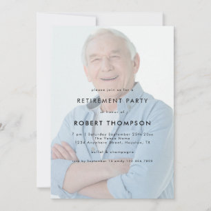 Custom Photo Text Overlay Retirement Party Invitation