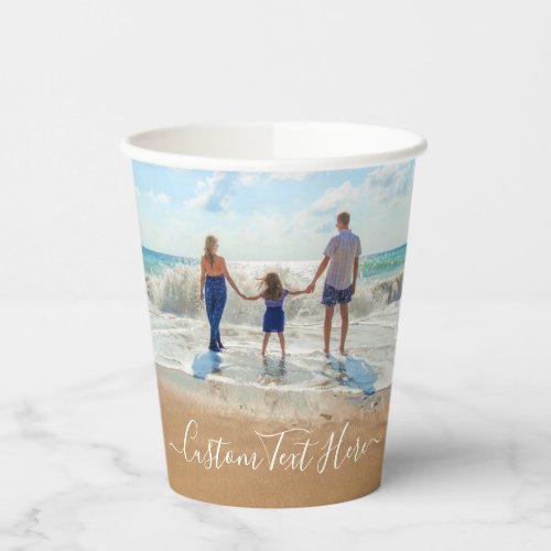 Custom Photo Text Paper Cups Your Design _ Family