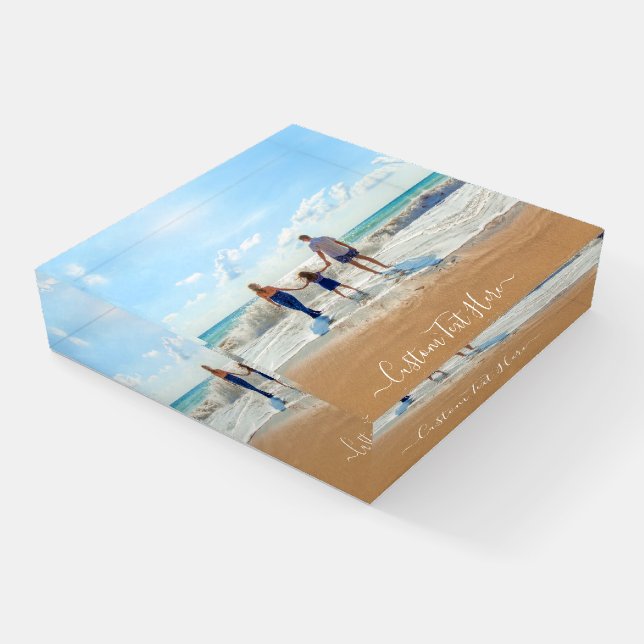 Custom Photo Text Paperweight Your Familly Gift (Angled)