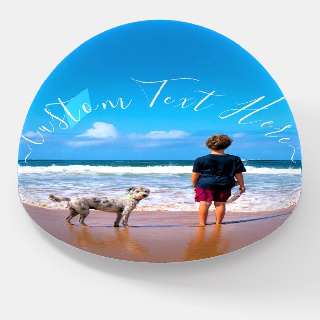 Custom Photo Text Paperweight Your Photos Design (Angled)