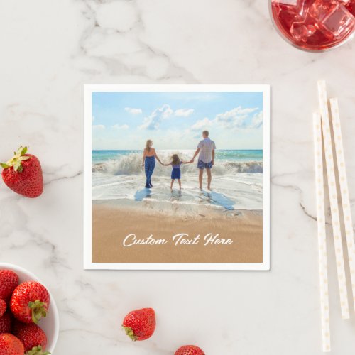Custom Photo Text Party Napkins with Your Photos