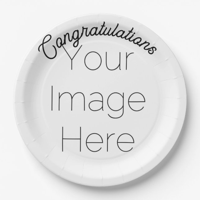Custom Photo & Text Party Paper Plate – Personal (Front)