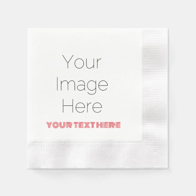Custom Photo & Text Party Wedding, birthday, paper Napkins (Front)