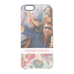 Custom Photo & Text Peony and leaves pattern Clear iPhone 6/6S Case