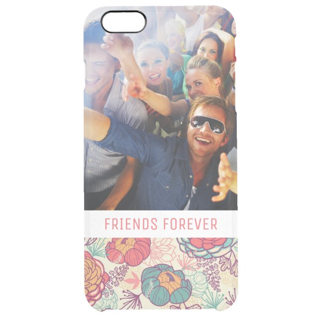 Custom Photo & Text Peony and leaves pattern Uncommon iPhone Case (Back)