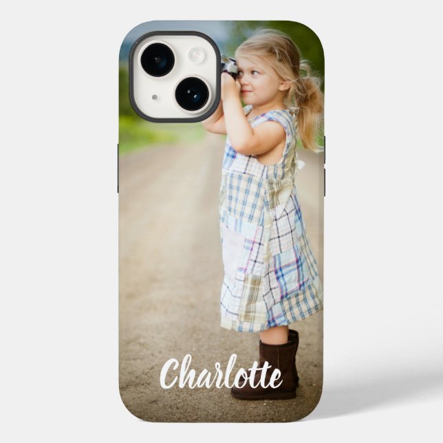Custom Photo Text Personalized iPhone 14 Case (Back)