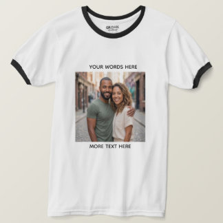 Custom Photo & Text Personalized T-Shirt | Upload