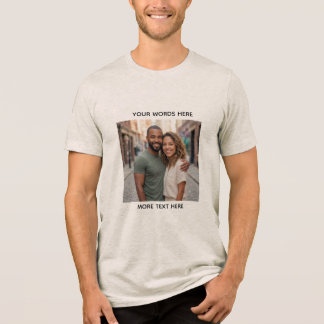 Custom Photo & Text Personalized T-Shirt | Upload Tri-Blend Shirt