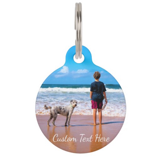 Custom Photo Text Pet ID Tag with Your Photos