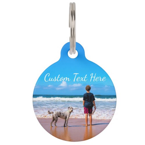 Custom Photo Text Pet ID Tag Your Design With Pet