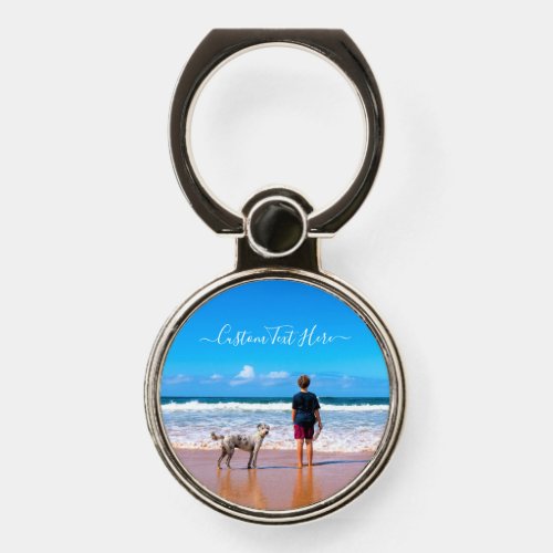 Custom Photo Text Phone Ring Stand Your Pet Photos