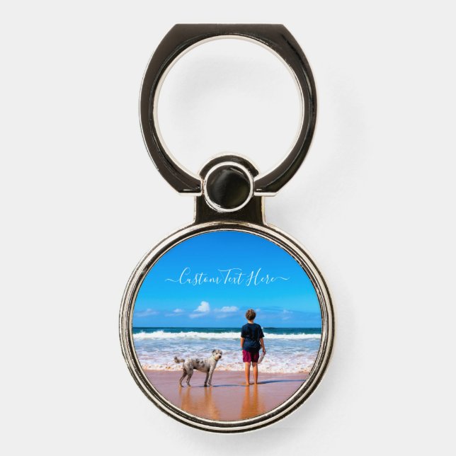 Custom Photo Text Phone Ring Stand Your Pet Photos (Front)