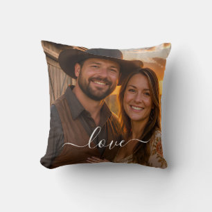 Custom Photo & Text Photo Collage Throw Pillow