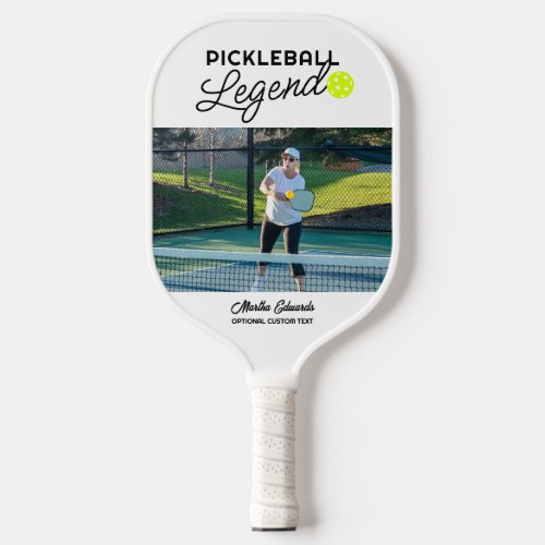 Custom Photo  Text Pickleball Legend Personalized Pickleball Paddle