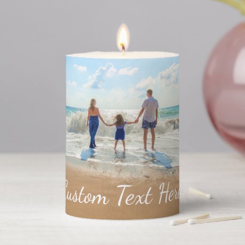Custom Photo Text Pillar Candle Your Own Design