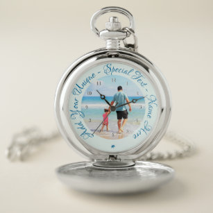 Custom Photo Text Pocket Watch Gift Your Photos