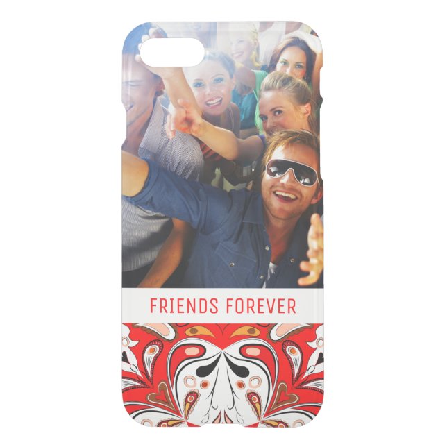 Custom Photo & Text Portuguese Tile Pattern Uncommon iPhone Case (Back)