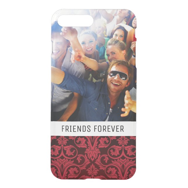 Custom Photo & Text Red wallpaper 2 Uncommon iPhone Case (Back)
