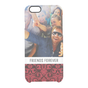 Custom Photo & Text Red wallpaper 2 Clear iPhone 6/6S Case