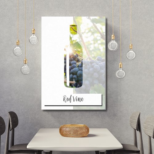 Custom Photo  Text Red Wine Bottle Poster