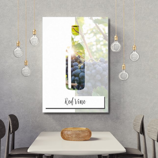 Custom Photo & Text Red Wine Bottle Poster (Red Wine)