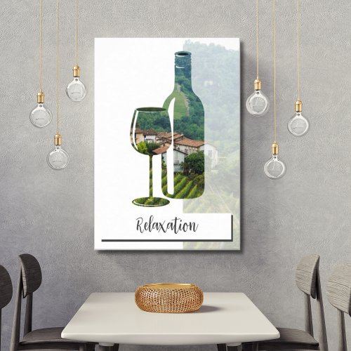 Custom Photo  Text Relaxation Red Wine Bottle Poster