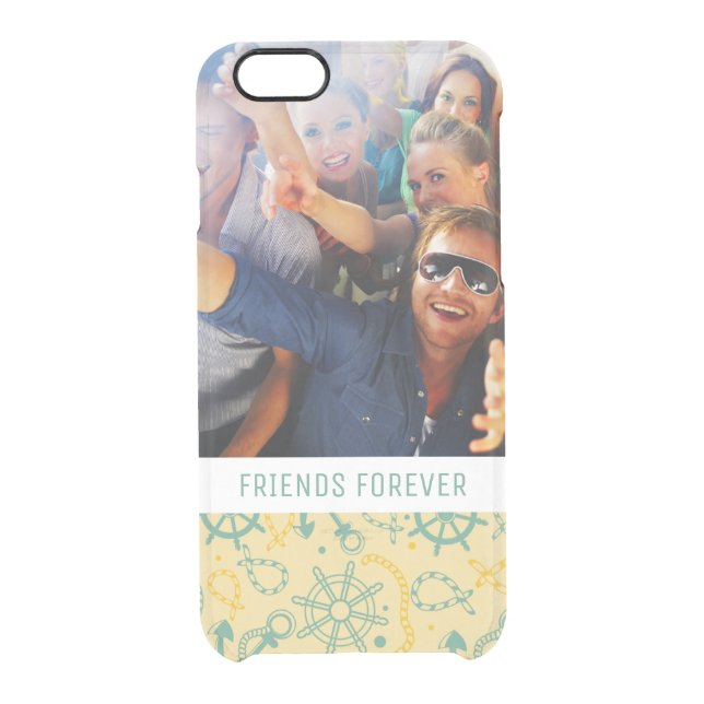 Custom Photo & Text Retro Anchor & Ropes Uncommon iPhone Case (Back)
