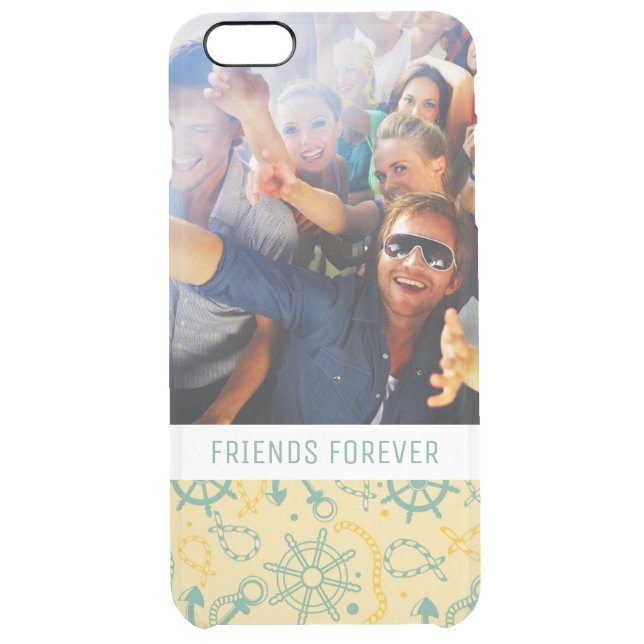 Custom Photo & Text Retro Anchor & Ropes Uncommon iPhone Case (Back)