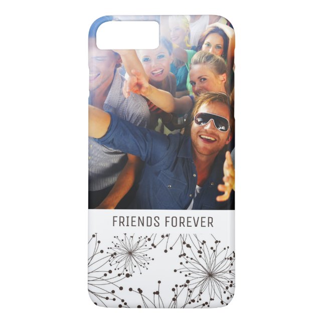 Custom Photo & Text Retro floral background Case-Mate iPhone Case (Back)