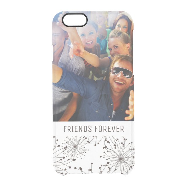 Custom Photo & Text Retro floral background Uncommon iPhone Case (Back)