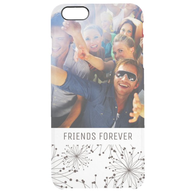 Custom Photo & Text Retro floral background Uncommon iPhone Case (Back)