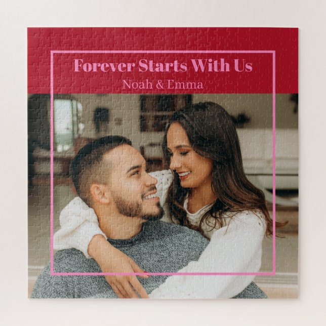 Custom Photo & Text Romantic Gift - Personalized  Jigsaw Puzzle (Vertical)