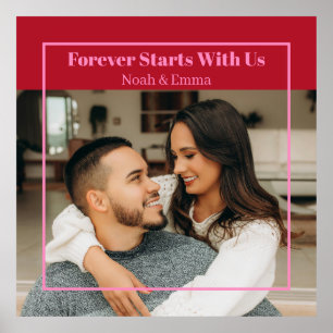 Custom Photo & Text Romantic Gift - Personalized Poster