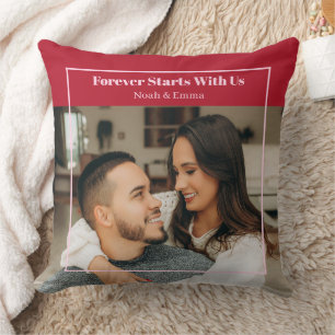 Custom Photo & Text Romantic Gift - Personalized Throw Pillow