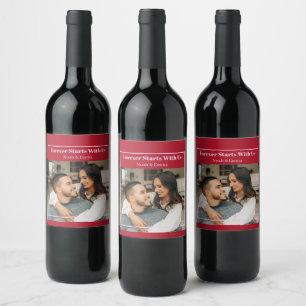 Custom Photo & Text Romantic Gift - Personalized  Wine Label