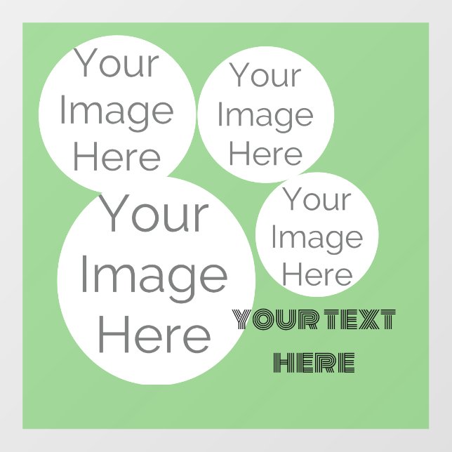 Custom Photo & Text Sage green -  Wall Decal (Front)