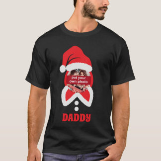 Custom Photo Text Santa Claus Christmas T-Shirt