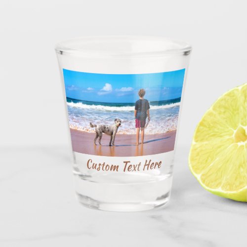 Custom Photo Text Shot Glass with Your Pets Photos