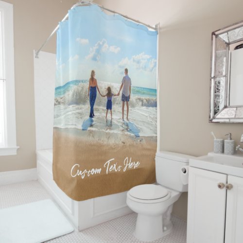 Custom Photo Text Shower Curtain with Your Photos