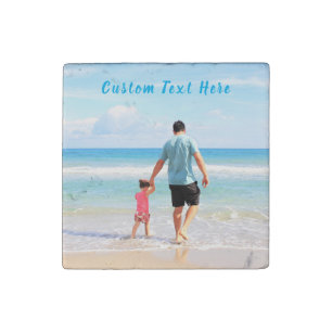 Custom Photo Text Stone Magnet Your Photos Design