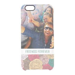 Custom Photo & Text Stylish floral pattern Clear iPhone 6/6S Case