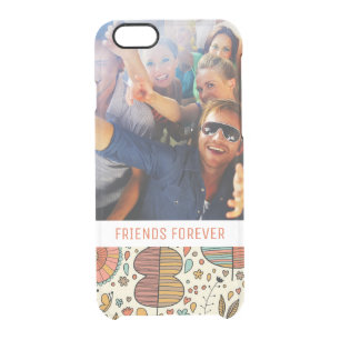 Custom Photo & Text Summer Leaves Pattern Clear iPhone 6/6S Case