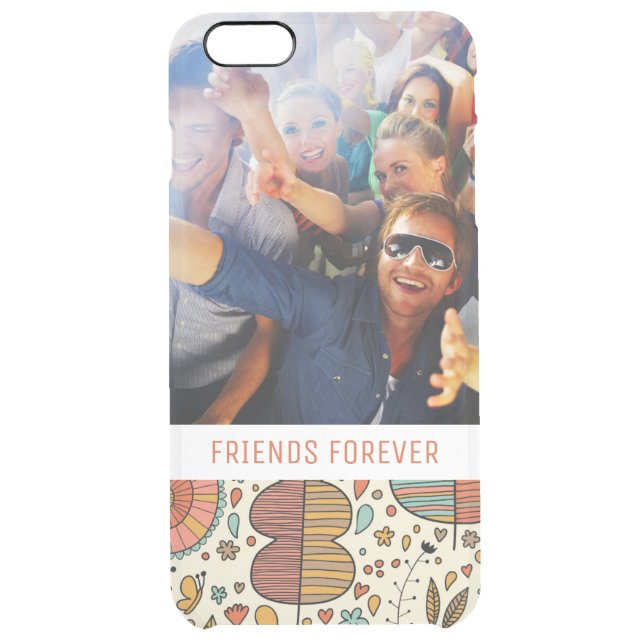 Custom Photo & Text Summer Leaves Pattern Uncommon iPhone Case (Back)