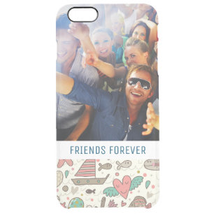 Custom Photo & Text Summer Ships Pattern Clear iPhone 6 Plus Case