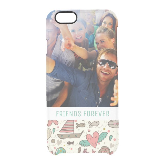 Custom Photo & Text Summer Ships Pattern Uncommon iPhone Case (Back)