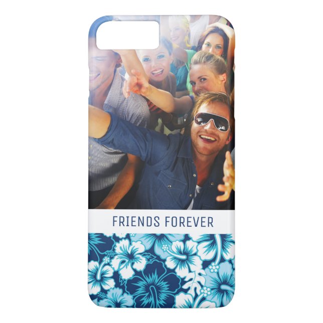 Custom Photo & Text Surf Floral Hibiscus Pattern Case-Mate iPhone Case (Back)