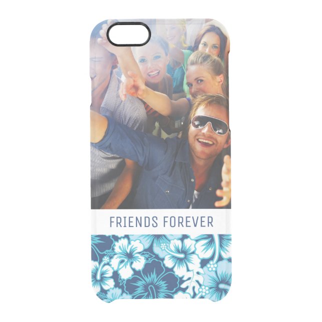 Custom Photo & Text Surf Floral Hibiscus Pattern Uncommon iPhone Case (Back)